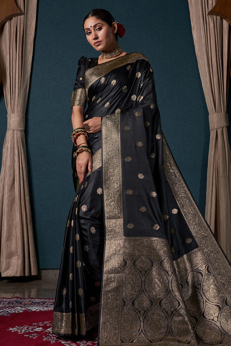 black handloo weaven banarsi