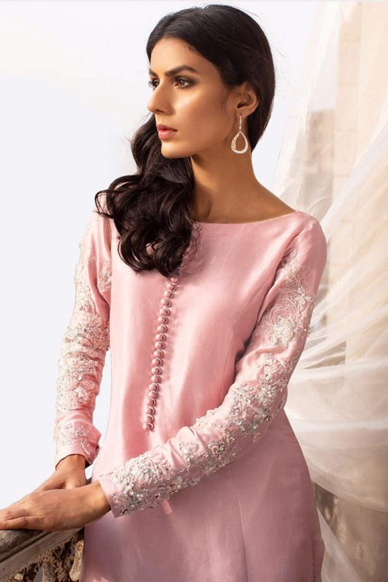 light pink eid dress Girl's Eid Dress with Hijab