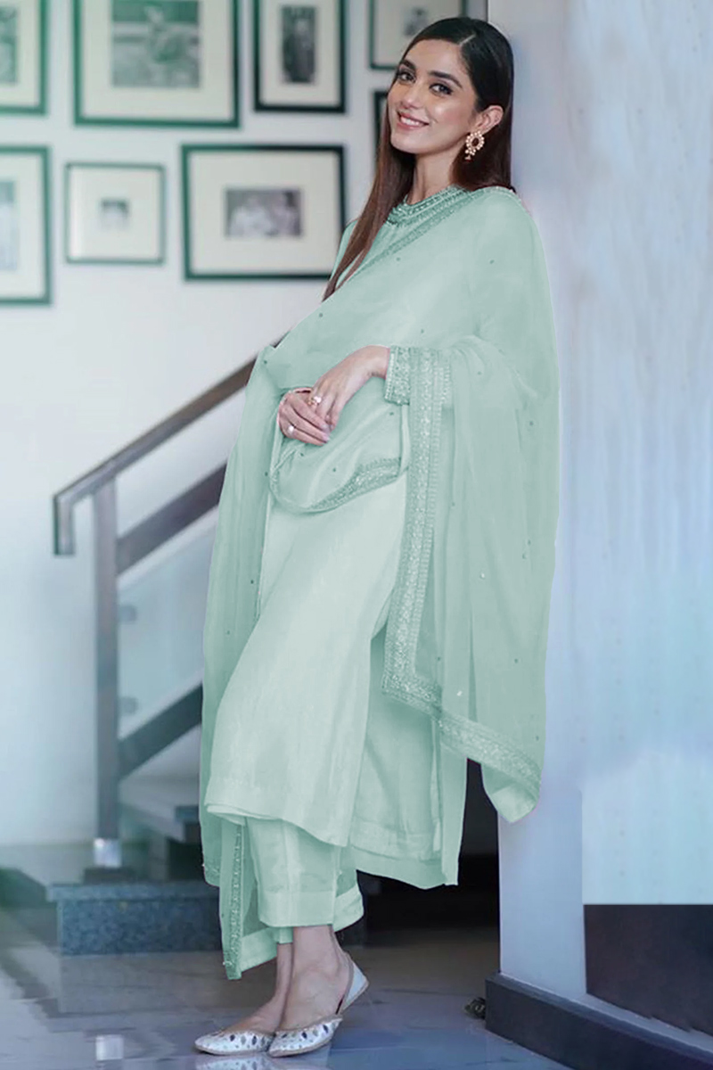 saoirse ronan green dress Designer Sea Green Lehenga Choli for Indian Bridal Wear CUSTOM SIZE main image 1