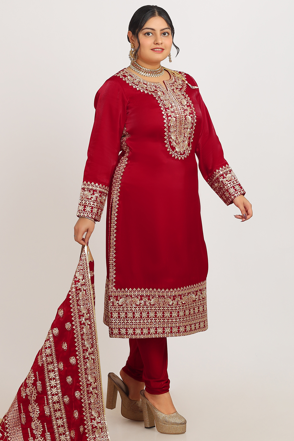 Leg In Churidar For Plus Size Check Out Plus-Size Indian Dress Designs For Fat  Ladies