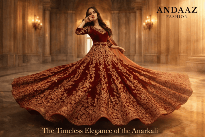 green emerald velvet dress Buy Designer Ivory Anarkali Gown – Palkhi Fashion Houston
