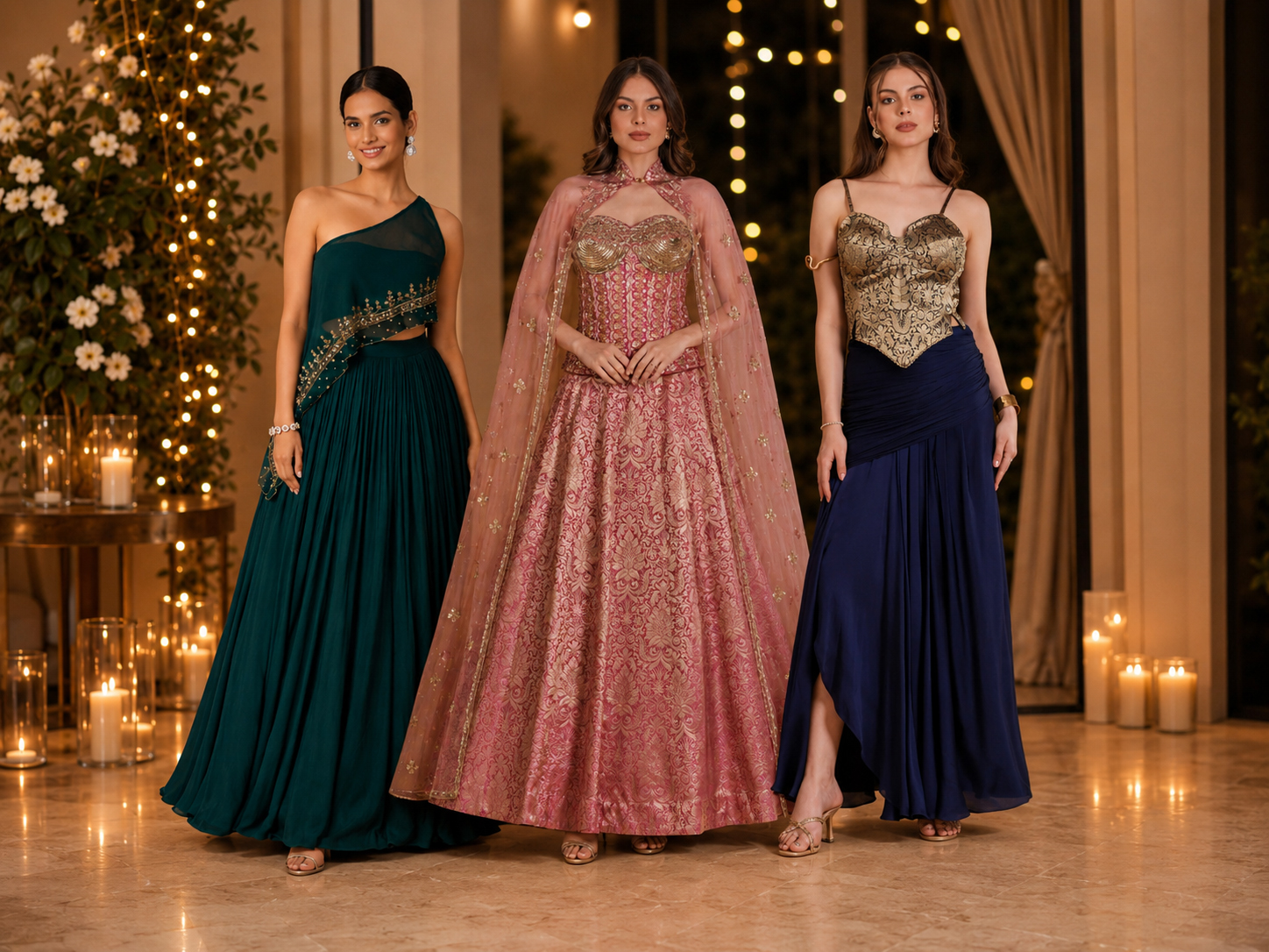 indo formal dress Red Indo Western Dress: Custom Party Wear Outfit