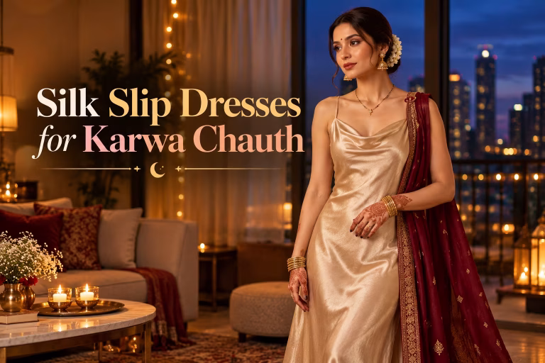 Silk Slip Dresses for Karwa Chauth